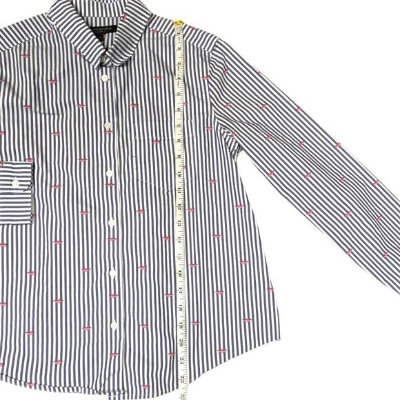 Banana Republic Quinn Boy Fit Button Front Shirt Lips‎ Novelty Print Women's XS - Picture 6 of 10